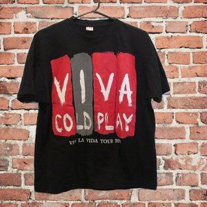 Coldplay T-Shirts Lot of 2 Viva La Vida 2009 Tour Blurred Man Black Size Medium